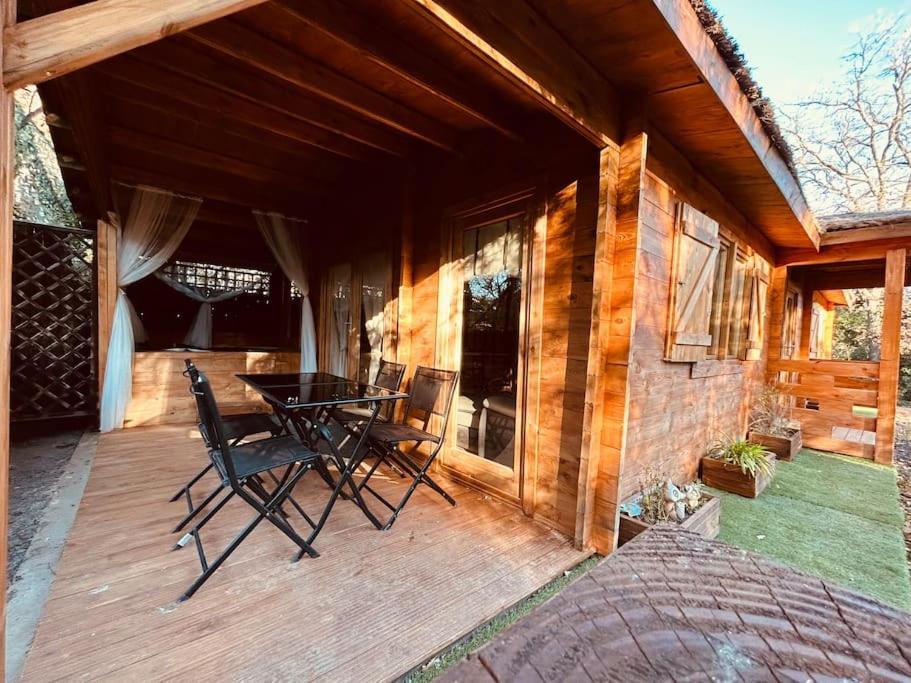 Chalet Bois Jacuzzi Bessan Экстерьер фото