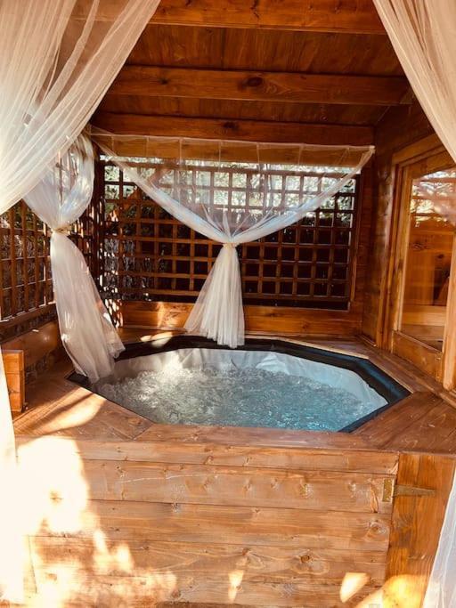 Chalet Bois Jacuzzi Bessan Экстерьер фото